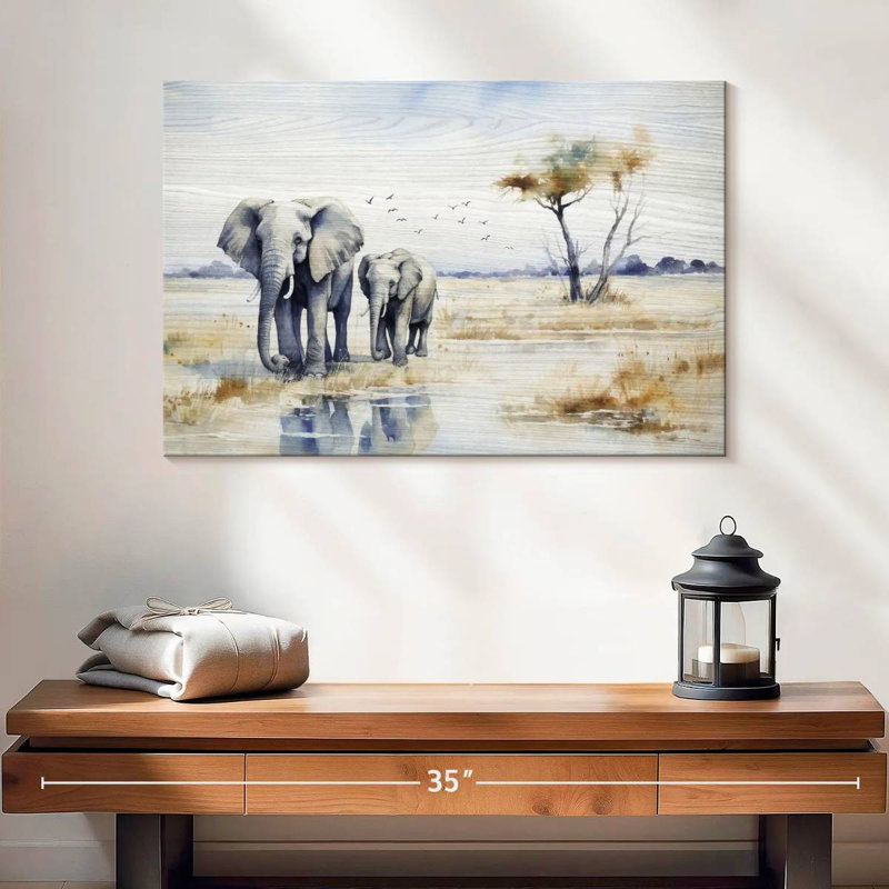 Brampt Wilderness Elephants, 16" H x 24" W