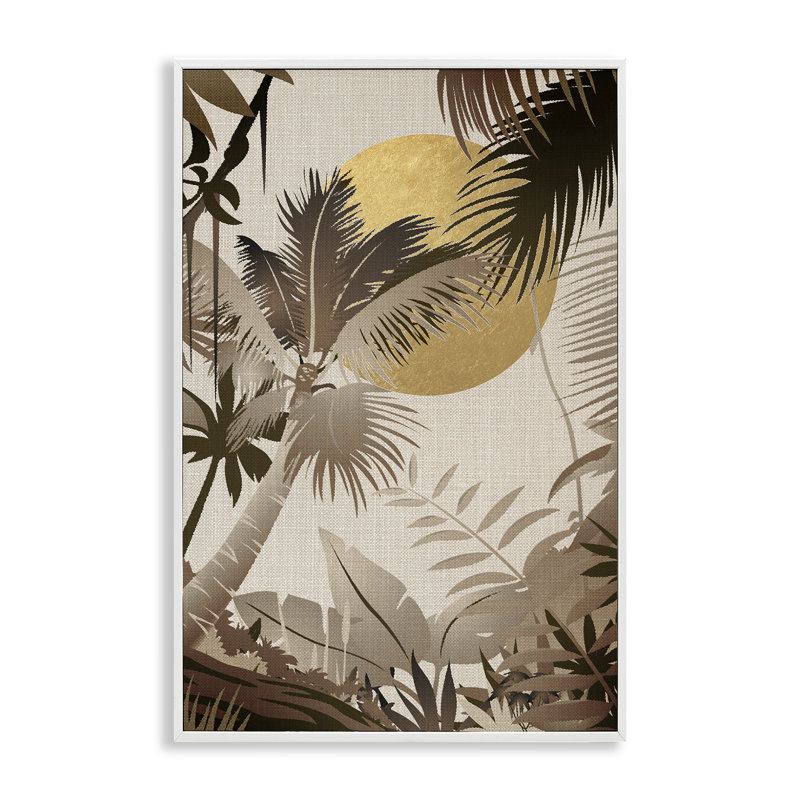 Arbres tropicaux neutres, art giclée par Reinders, H 30 po x l 20 po, Cadre blanc