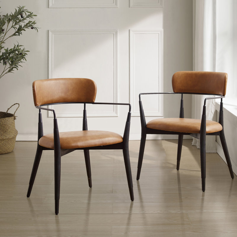 Bittor Faux Leather Armchair, Brown