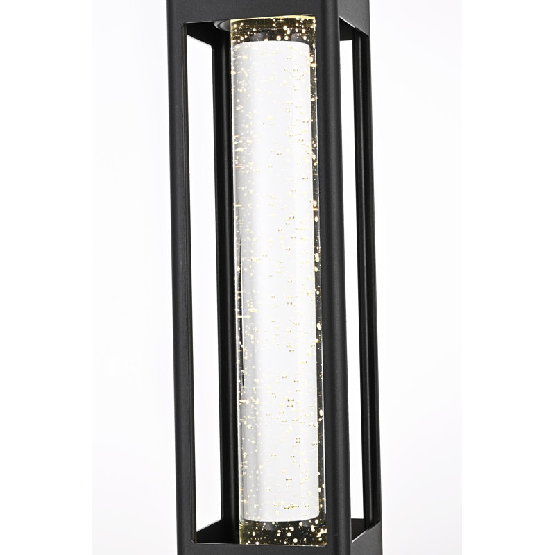 Olyssa LED Outdoor Pendant in Black, 15" H x 4" W x 4" D