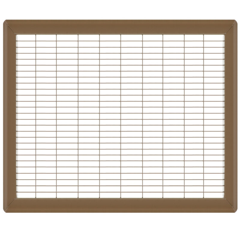 Gril de plancher brun de gros calibre, H 0,9 po x l 14 po x L 20 po