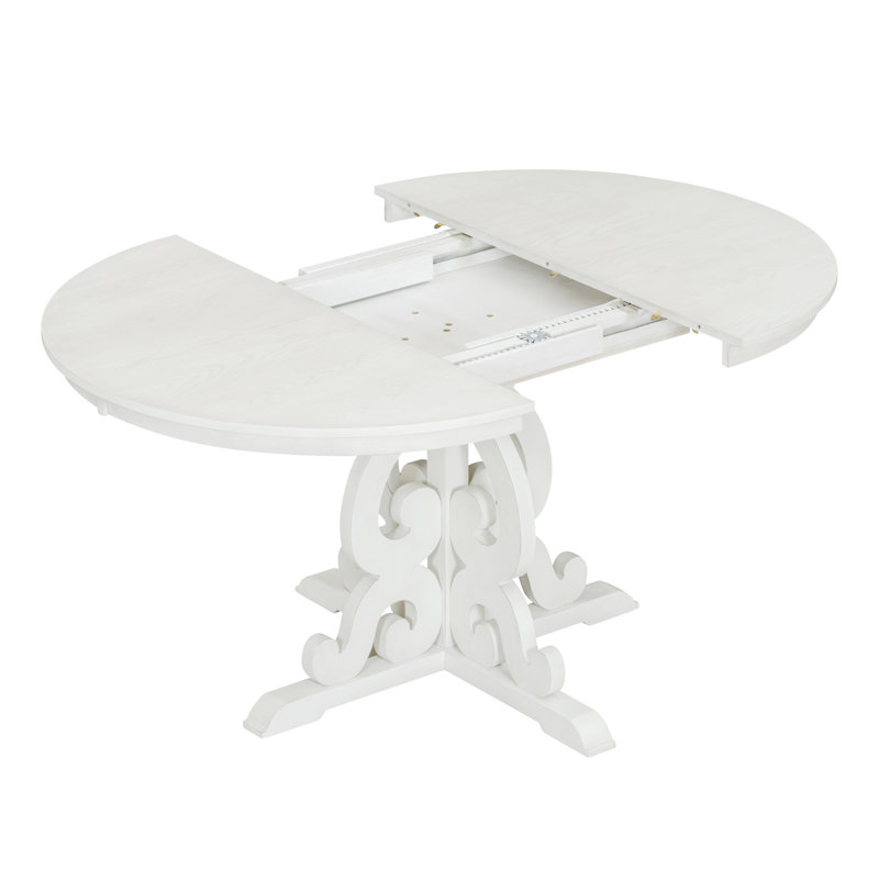 Ensemble de salle à manger 5 pièces, Blanc antique, Blanc antique