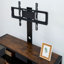 Meuble télé avec rangement en bois et verre trempé noir-745106450