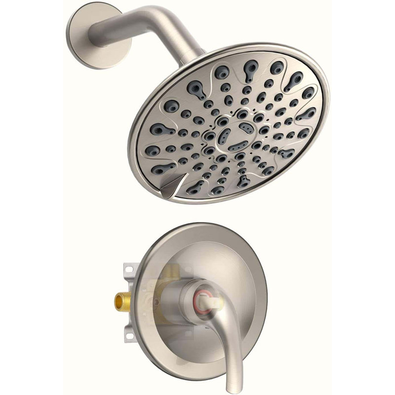 Complete Shower System with Rough in-Valve, Brushed Nickel