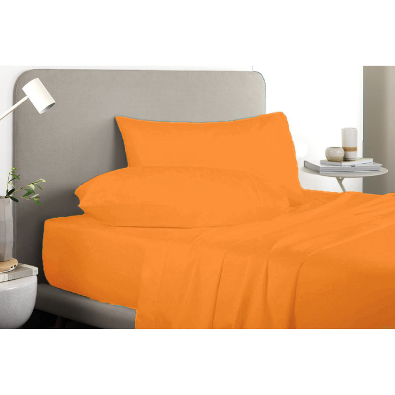 Ensemble de draps en micro-fibre, Ensemble de draps pour lit simple + 1 drap-housse , Orange