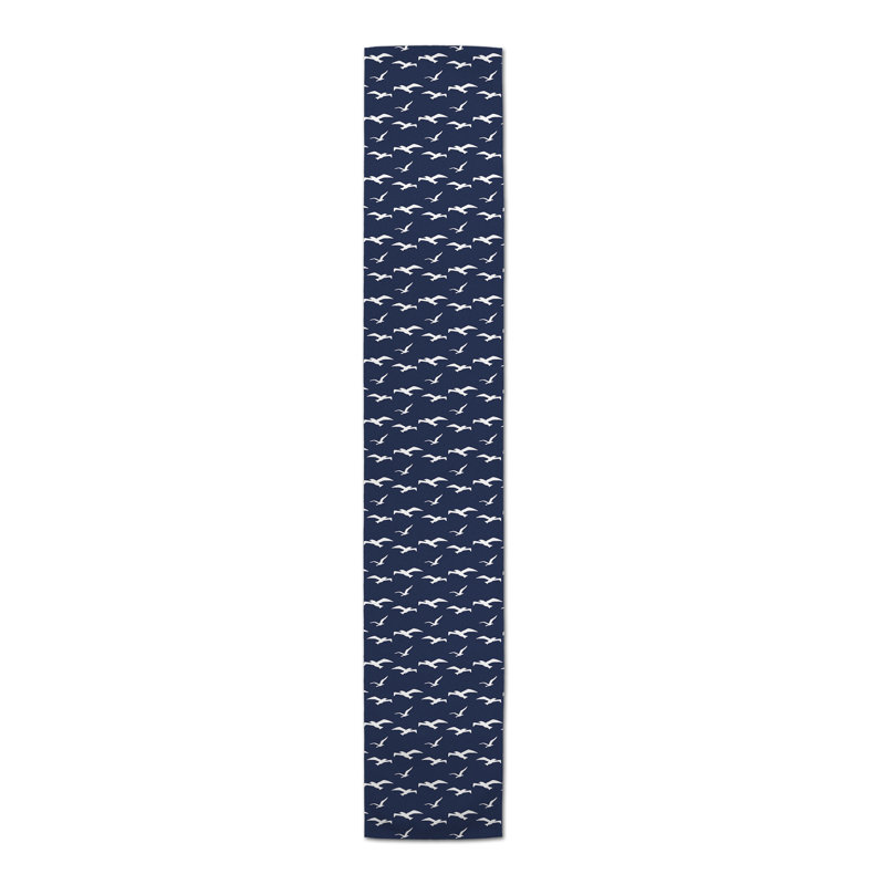 Chemin de table géométrique McKay, L 90 po x l 16 po, Bleu marine, Brenner géométrique