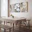 Or et blanc, art mural sur toile tendue à motif floral abstrait (ensemble de 3)-118089262