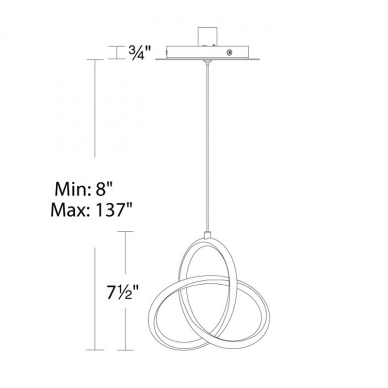 Vornado 1-Light LED Novelty Pendant, Chrome