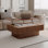Table basse à plateau relevable cannelé de 38,6 po avec rangement et table basse moderne en placage de bois massif à hauteur réglable pour salon, chambre à coucher, appartement ou bureau