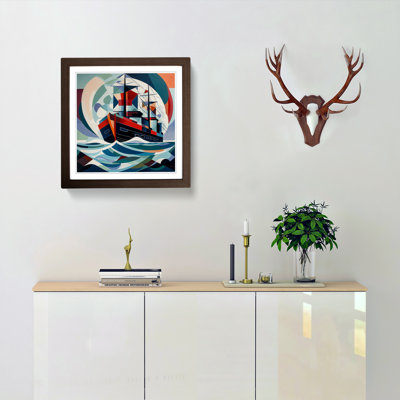 Ship On The Ocean Constructivism No.3 - Single Picture Frame Print on Wood