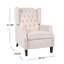 Fauteuil inclinable à dossier poussoir, pieds plissés, tissu plissé touffeté beige-121386576