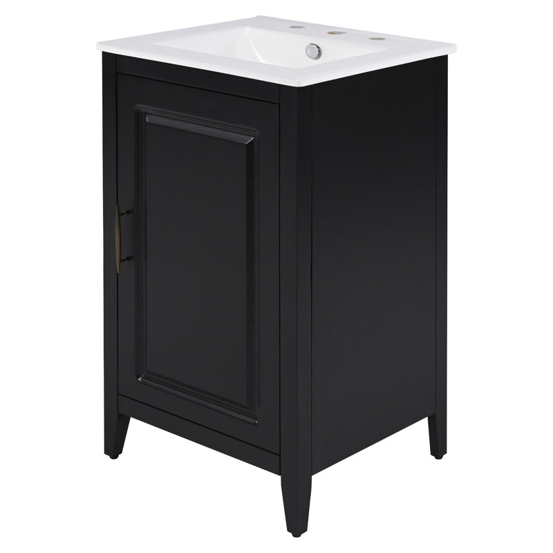 Meuble-lavabo élégant avec lavabo offrant beaucoup de rangement et une conception fonctionnelle pour une salle de bain moderne.