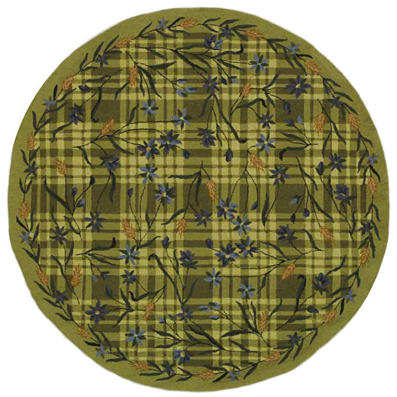 Tapis en laine crocheté à la main, Rond 3 pi
