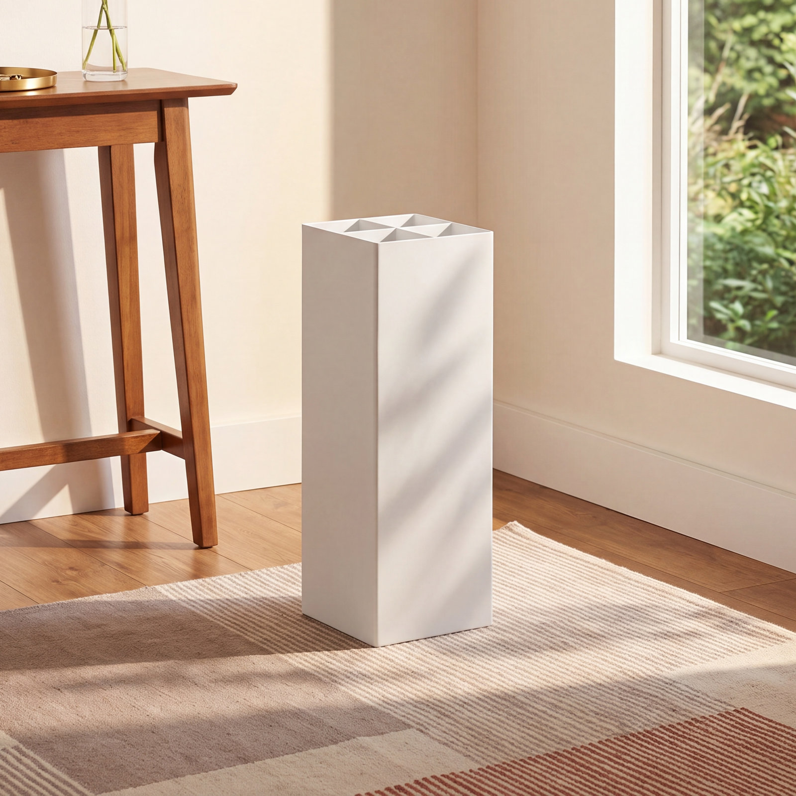 Yamazaki Home Steel Umbrella Stand, White