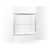 Fluence 54" W - 57" W x 55.44" H Double Sliding Frameless Tub Door