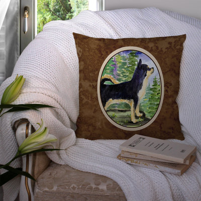 Coussin décoratif intérieur/extérieur brun carré chihuahua