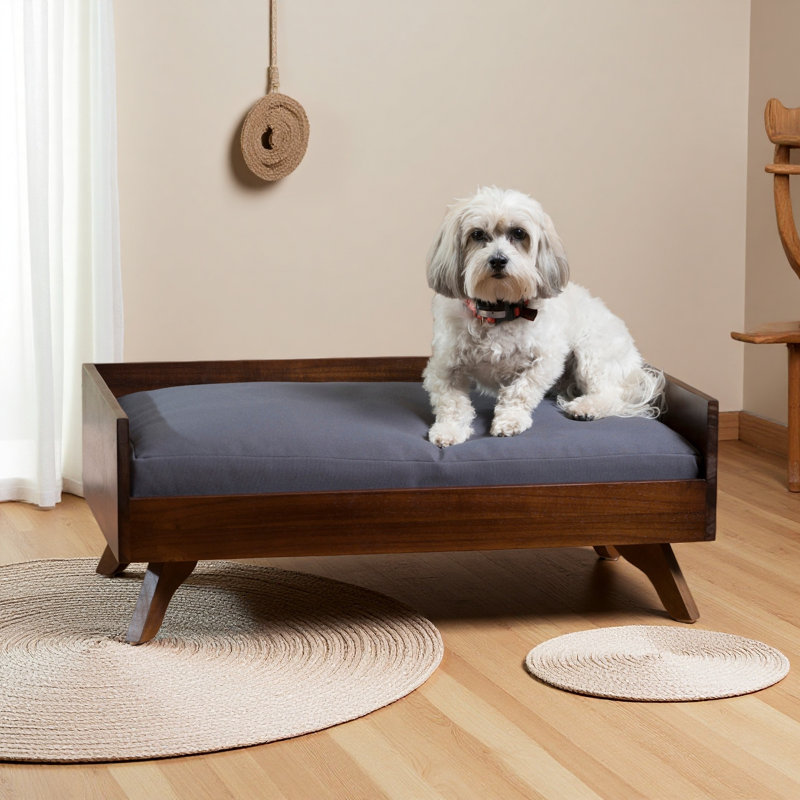 SOLID WOOD DOG BED