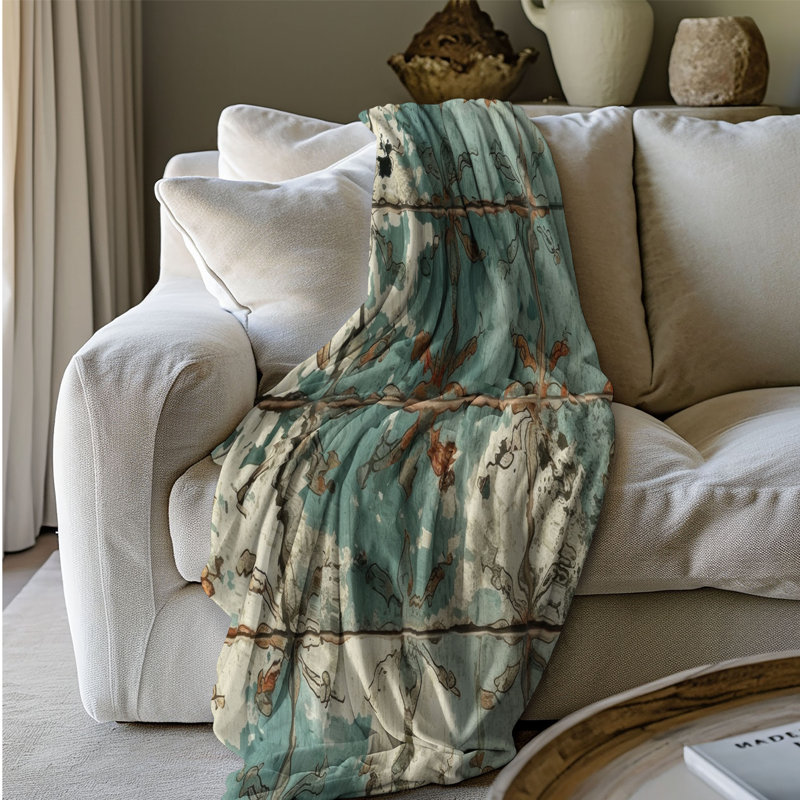 Artistic Patterns - 1 Piece Premium Sherpa Blanket, Lit simple