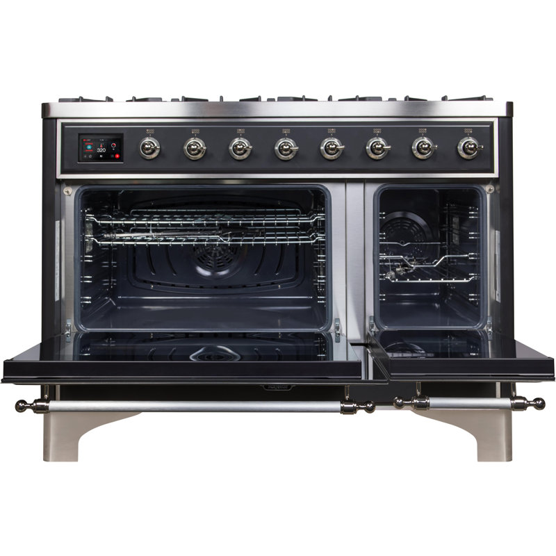 Majestic II 48" 5.02 cu. ft. Freestanding Dual Fuel Range with Griddle, Matte Graphite/Chrome, Natural Gas