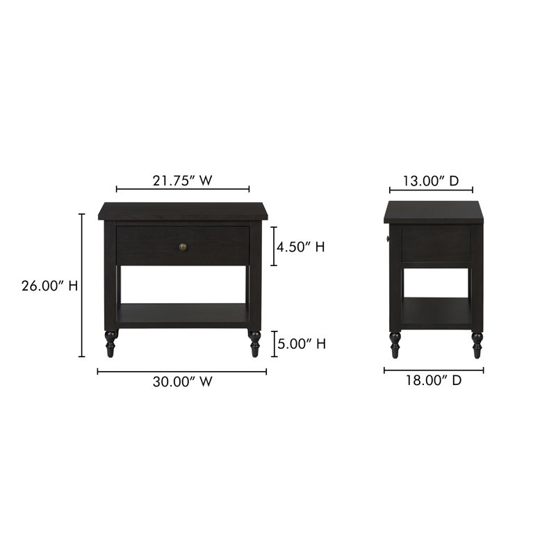 Arthur 1 Drawer Nightstand