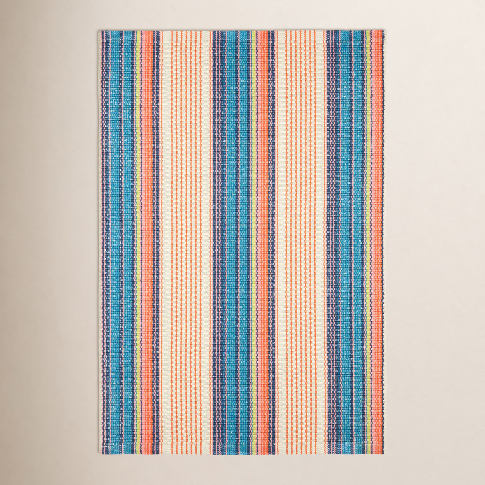 Sloane Sunset Hand-Woven Striped Cotton Rug, Rectangle 9'6" x 13'6"