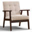 Fauteuil d'appoint rembourré capitonné rétro avec pieds en bois massif 25 po Chesterle-111282363