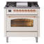 Cuisinière à double combustible 36 pouces avec 6 brûleurs, plaque chauffante (porte vitrée) ILVE Nostalgie II Series-98168264-124968149
