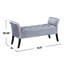 Banc de rangement rembourré en velours avec accoudoirs roulés, argent