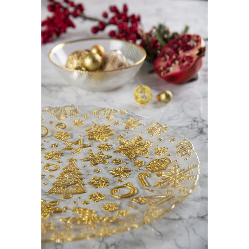 Set Of 2 Gold Dessert Plate, Gold