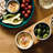 BergHOFF Leo 3Pc 9.28oz. Appetizer Dip Bowl Set with Bamboo Tray