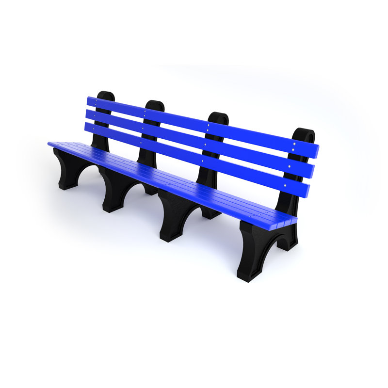 Banc de parc en plastique recyclé Wetzel, 8', Aucune, Brun