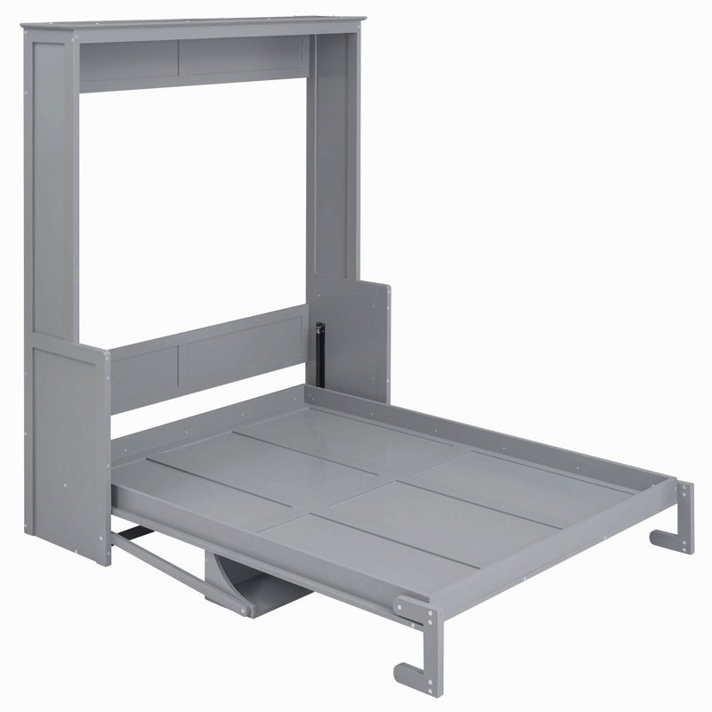 Grand lit escamotable avec tablette, Gris