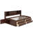 Full-Size Wooden Captain's Bed With Built-In Storage Shelves, Four Drawers, And Two Cabinets