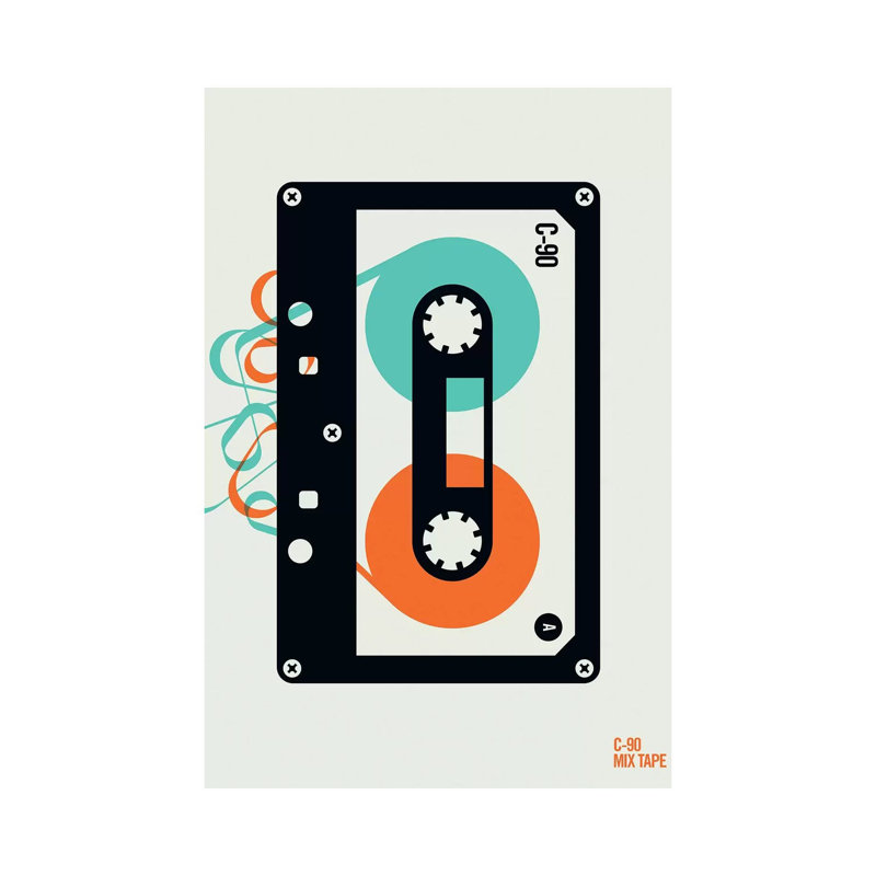 Icons - Mixtape by Bo Lundberg - Print on Canvas, 30.48 cm H x 45.72 cm W, Wrapped Canvas