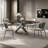 Black Luxury Marble Rectangular Dining Table Sets-104778061