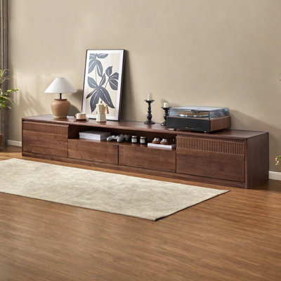 Walnut TV Stand with Closed Base