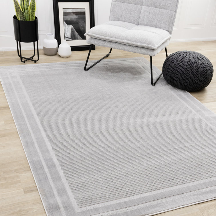 Dimassino Machine Made Power Loom Shag Polyester Area Rug in Grey