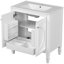 Meuble-lavabo 30 po avec lavabo, deux portes avec tablette, charnières de porte à fermeture en douceur, style rétro, blanc