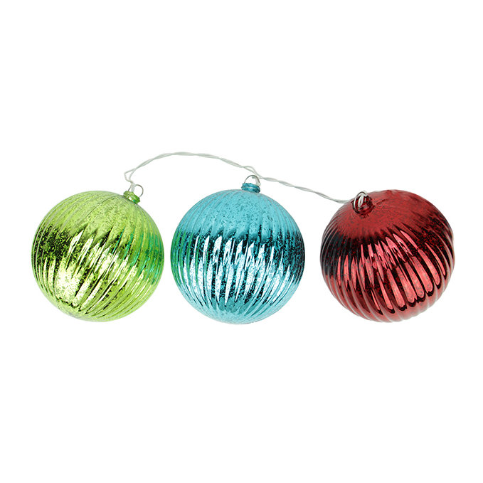 Ornement boule de Noël illuminé multicolore