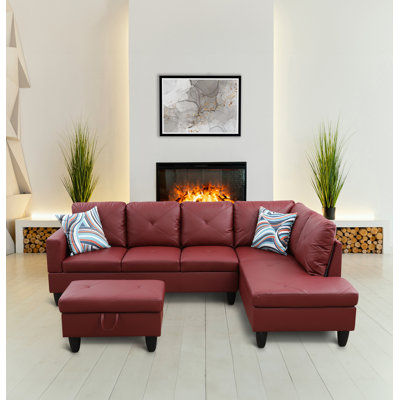 Canapé modulaire en cuir 3 pièces Andelina