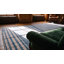 Antique Indian White and Blue Color Oversized Cotton Dhurrie Rug