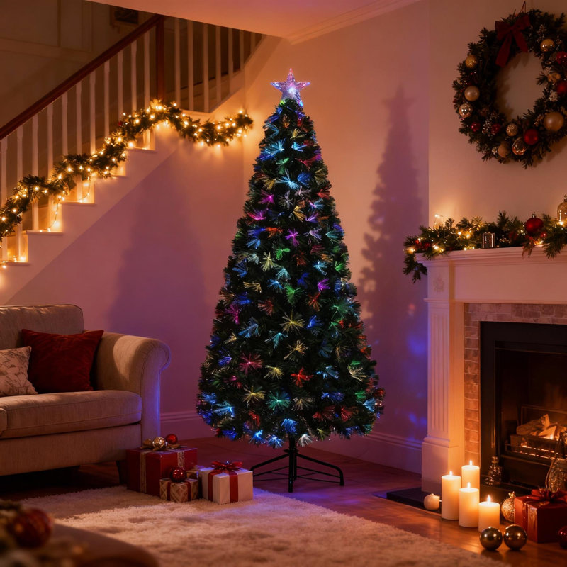 Lighted Artificial Christmas Tree, 6 ft.