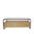 Nickalls Wooden 1 Shelf Brown Coffee Table with 2 Cane Front Drawers and Gray Metal Frame