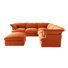 Fairford 6-Piece Upholstered Modern Corduroy Fabric Sectional Sofa With Ottoman
