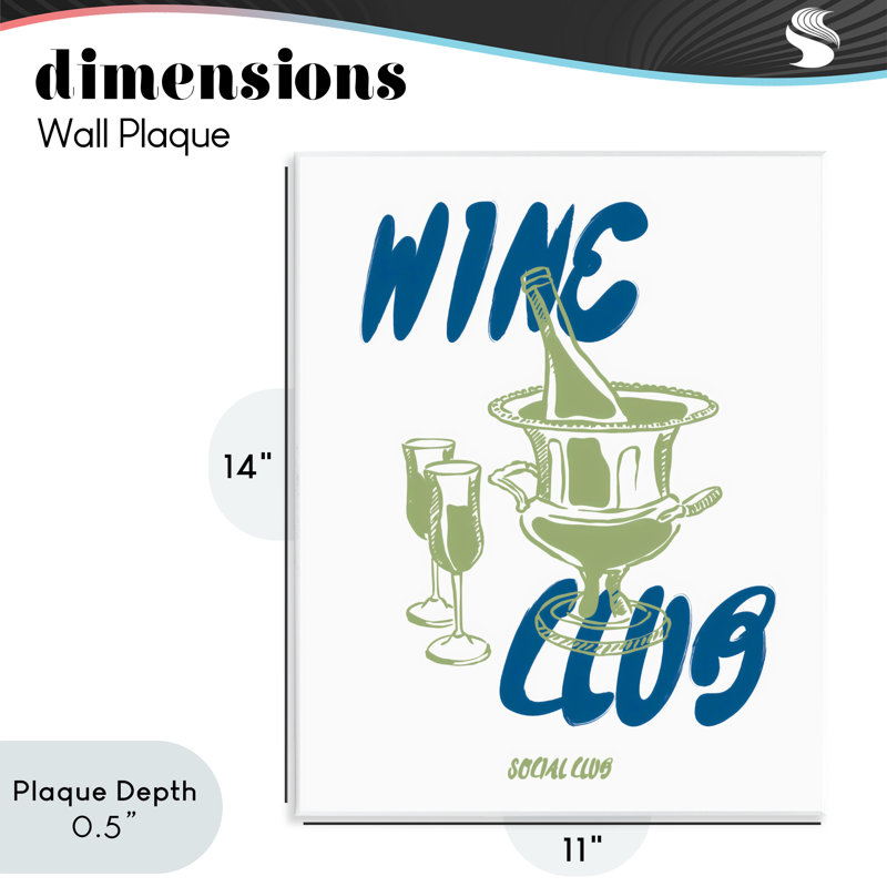 Plaque murale «Wine Club», The Prints Vibe