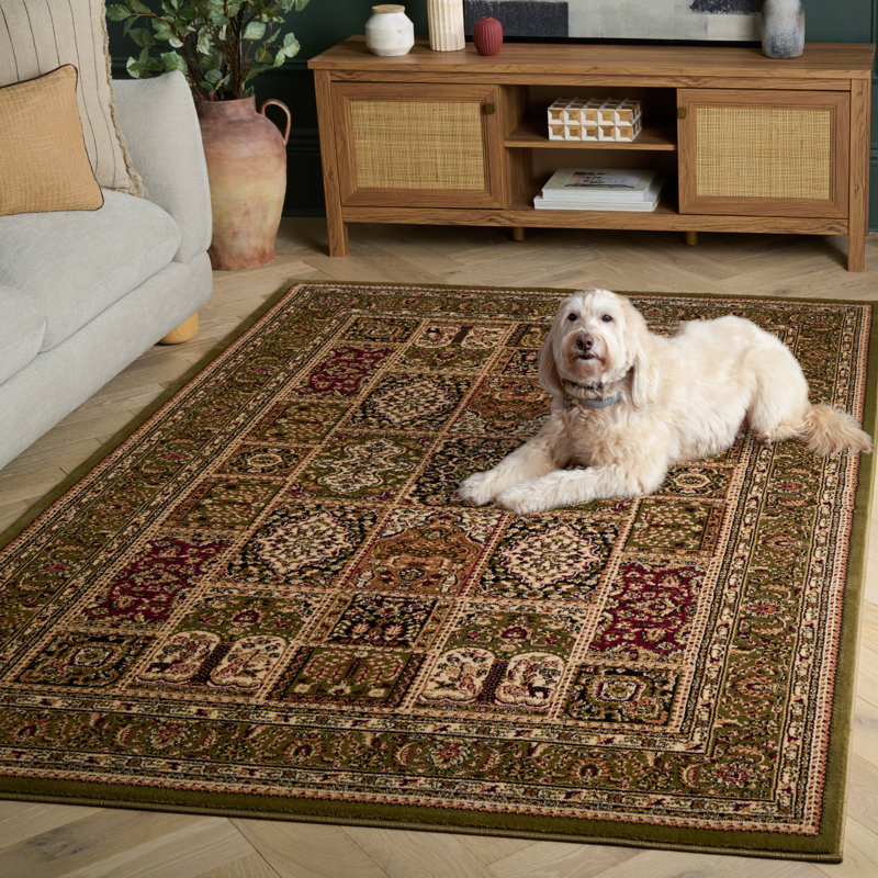 Tapis oriental vert Malayah Klose, Rectangle 3 pi 3 po x 5 pi 3 po