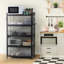 Armoire de rangement 31,5 pouces à 4 niveaux avec porte PC transparente pour garde-manger