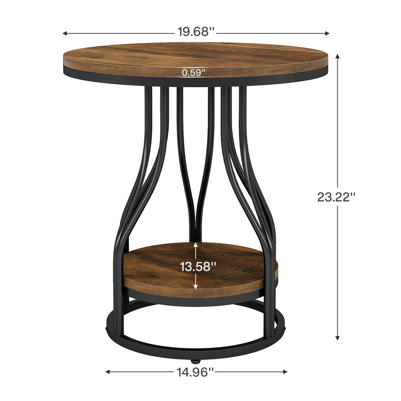Noyce End Table Set, Brown, Black