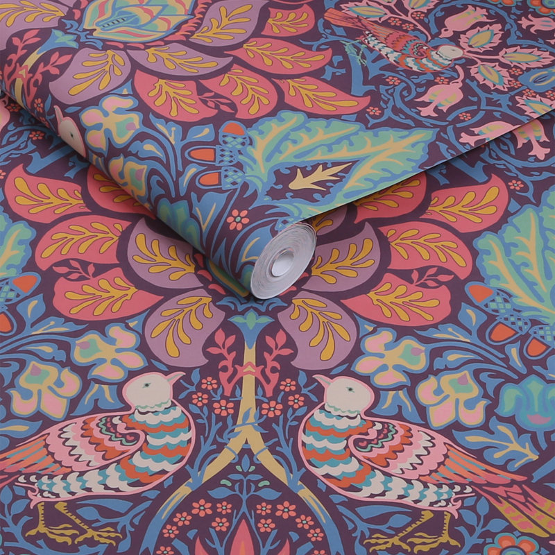 Papier peint William Morris Dove & Rose Midsummer, Mauve