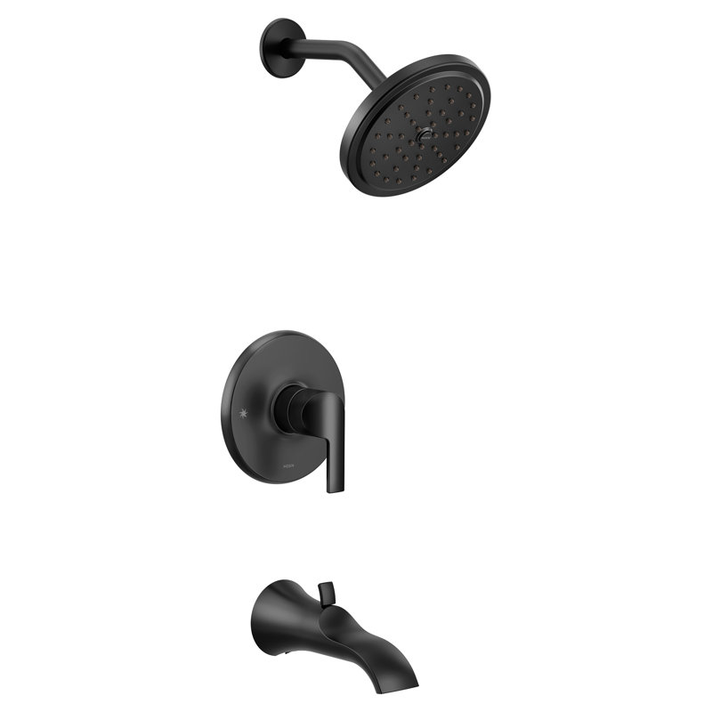 Ensemble de garniture de baignoire et douche à 1 poignée Doux M-CORE 3-Series Eco-Performance, valve requise, Noir mat